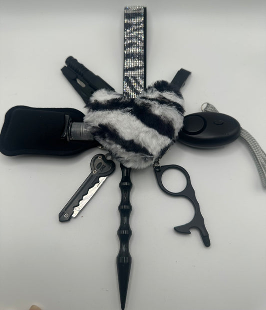 Black and Silver Zebra Print