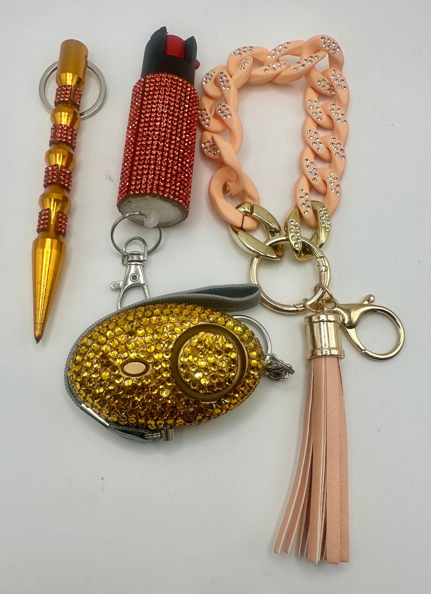 4 piece orange chain link set