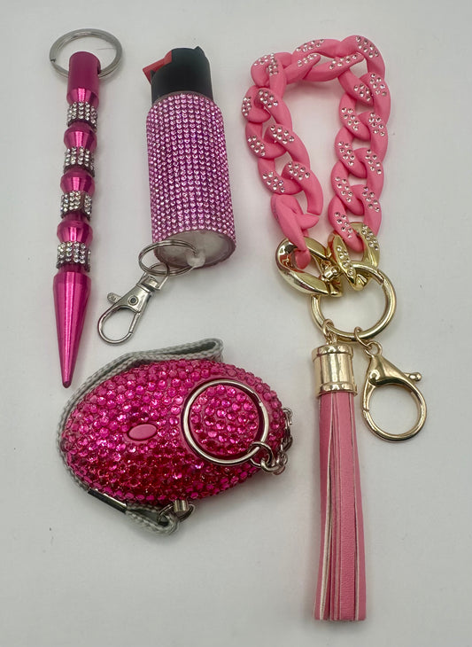 4 piece Hot Pink chain link set